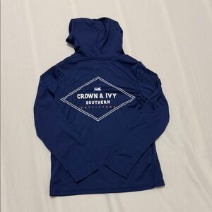Crown & Ivy Navy Rashgaurd Hoodie